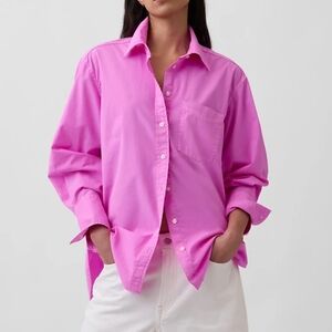Gap Bright Pink Oversized Button-Up Shirt
